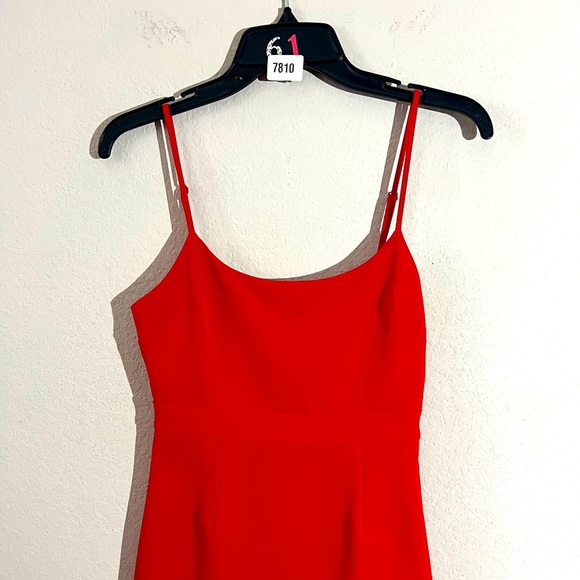NBD Dresses & Skirts - NBD Preloved lace up back strappy  mini dress with slip, red size small